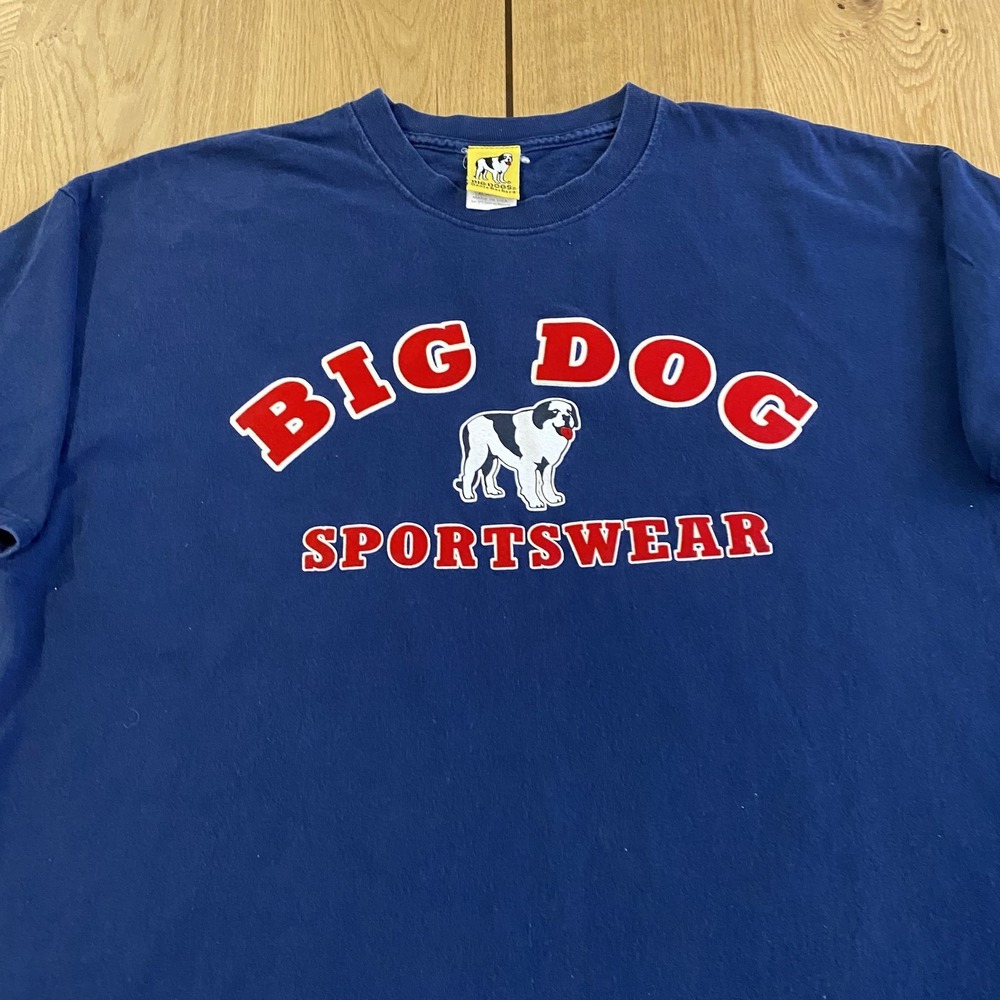 Vintage Big Dog sportswear logo t-shirt Men's X-large Navy short sleeve USA XL